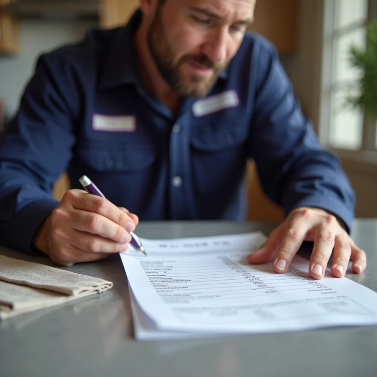 Homeowner reviewing a spiking water bill caused by a slab leak in a Grapevine TX home