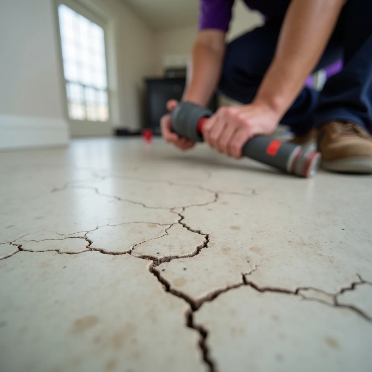Cracks in flooring and walls from foundation movement and a slab leak in a Grapevine TX home