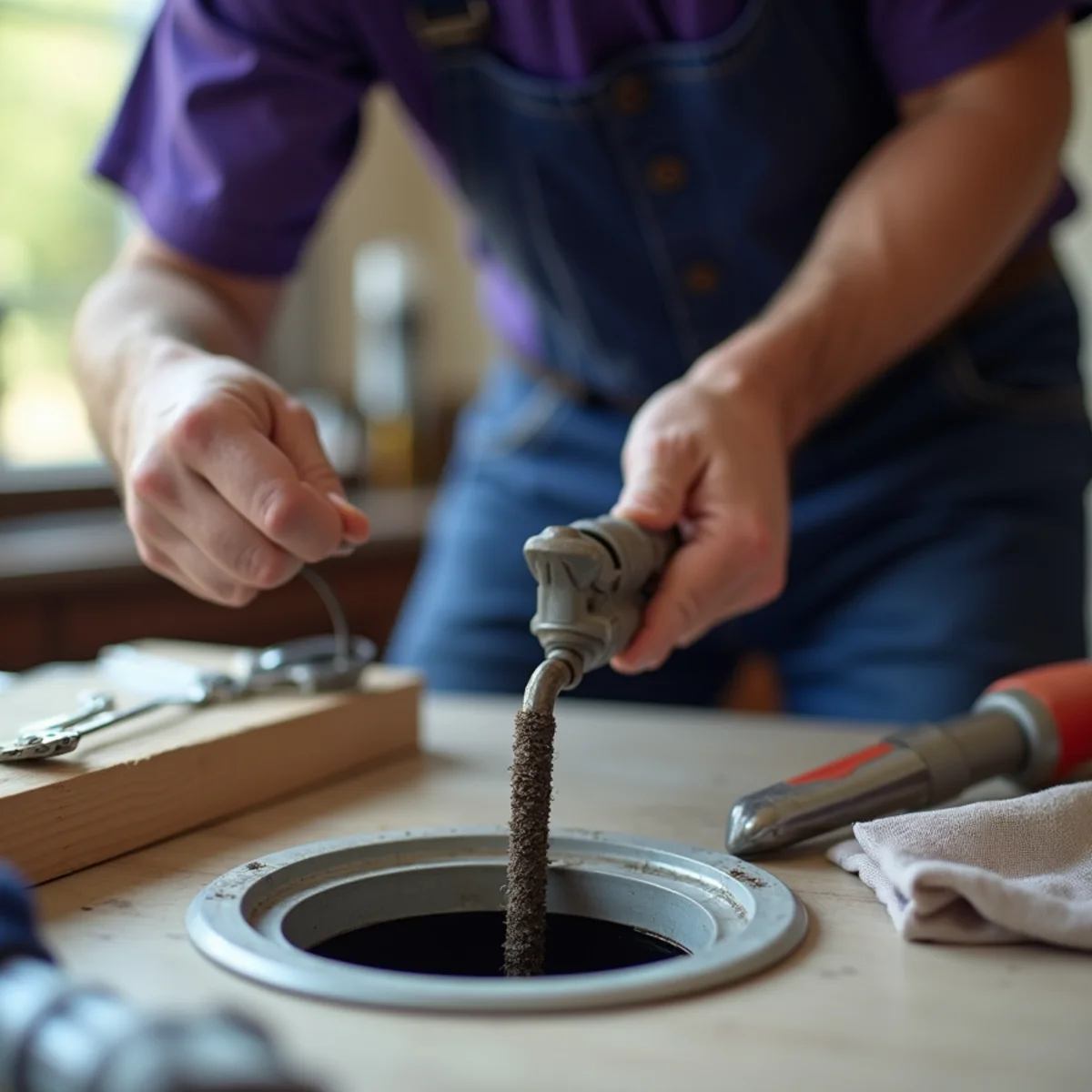 Licensed plumber providing drain cleaning in a Grapevine, TX home