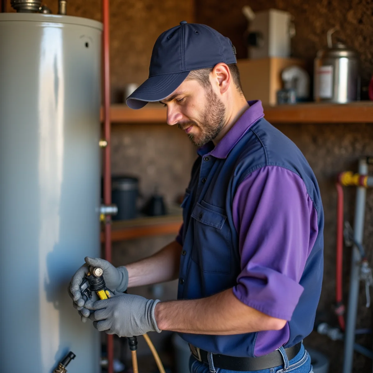 Plumber repairing a freeze-split water line at an Azle TX lakefront home