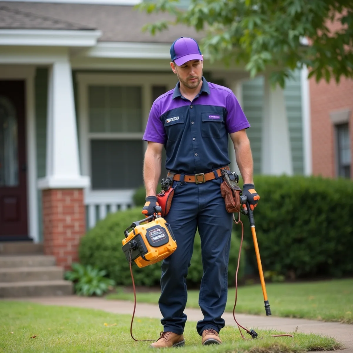 Plumber repiping an older rental home near the Square in Denton TX