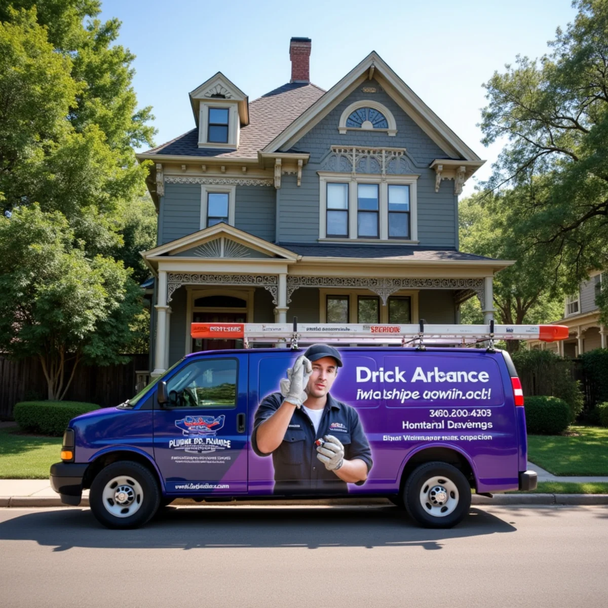 Plumber carefully repiping a historic Victorian home in Waxahachie TX